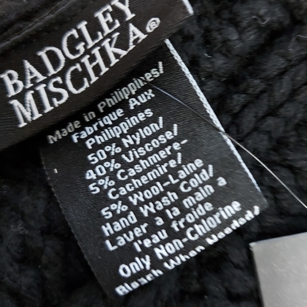 Badgley Mischka cableknit Hourglass scarf black - Picture 5 of 5